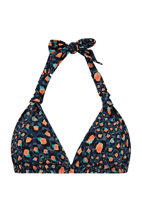 LADIES LEOPARD SPOT BIBI TRANGLE TOP POSEIDON BLUE 4