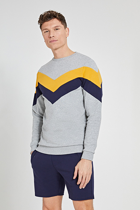 SWEATER COLOR BLOCK CITY LIGHTS YELLOW 2