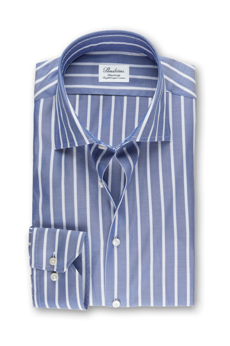 BLUE/WHITE STRIPED FITTED BODY SHIRT NAVY STRIPE | Online Outlet | Otrium