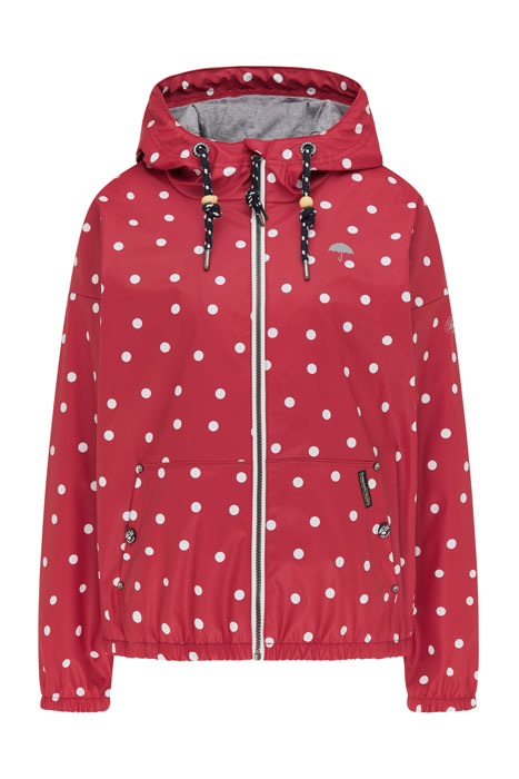 Rain jacket with polka dots red dots aop