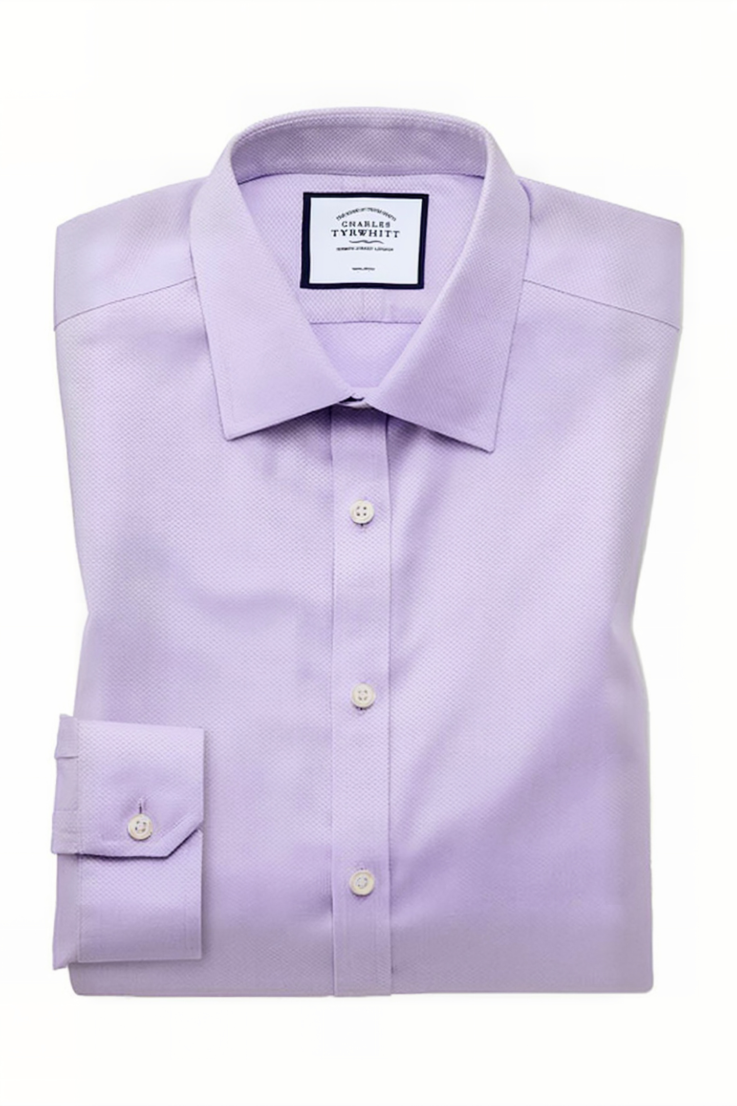 Charles Tyrwhitt Lilac Non Iron Triangle Weave Super Slim Fit Shirt Lilac Maat: 14.5"-32"-DOUB | Zakelijke Overhemden Outlet | Heren | Paars