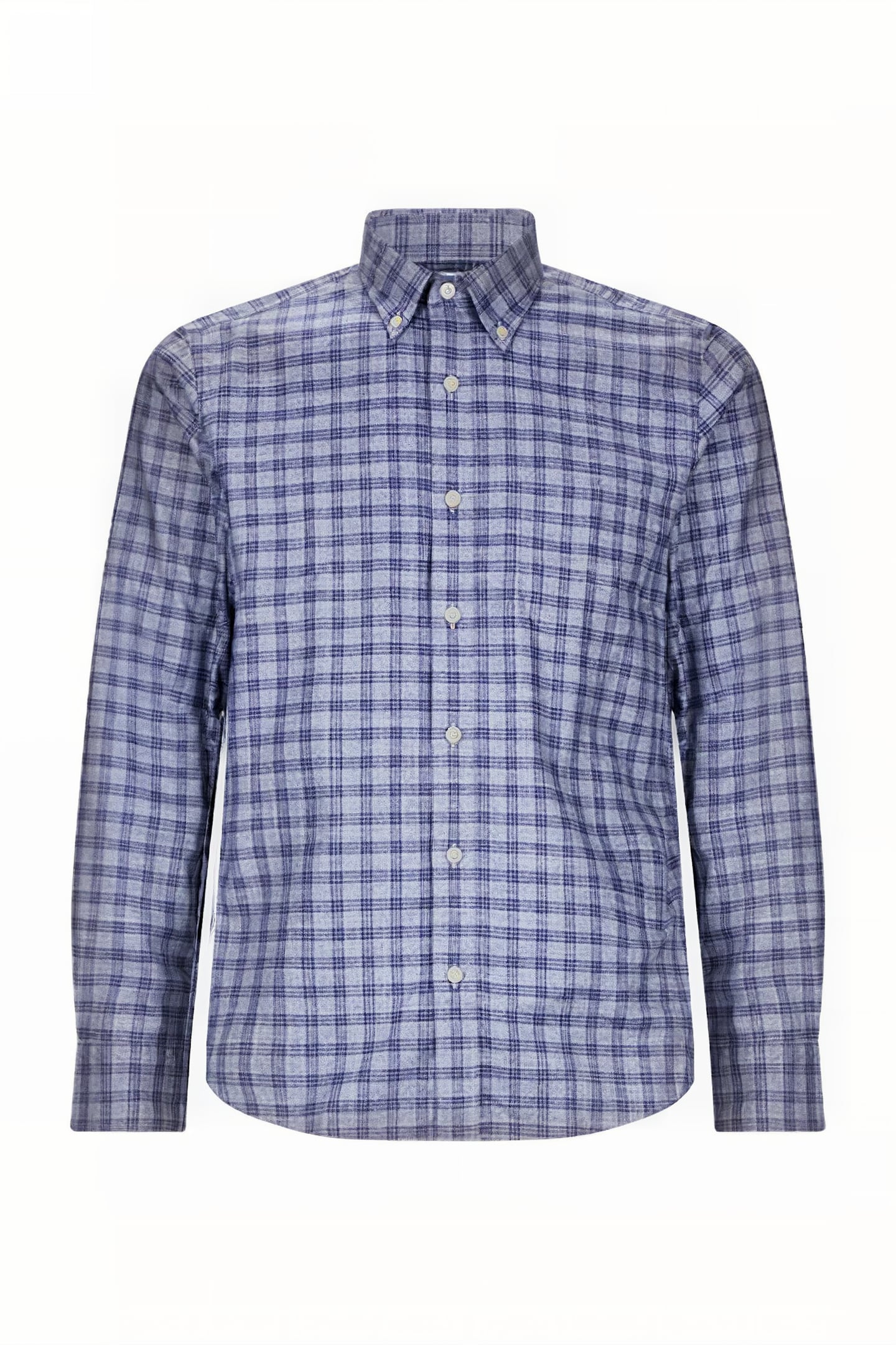Charles Tyrwhitt Grey And Navy Check Slim Fit Soft Washed Non Iron Twill - Tr Maat: XL | Casual Overhemden Outlet | Heren | Grijs