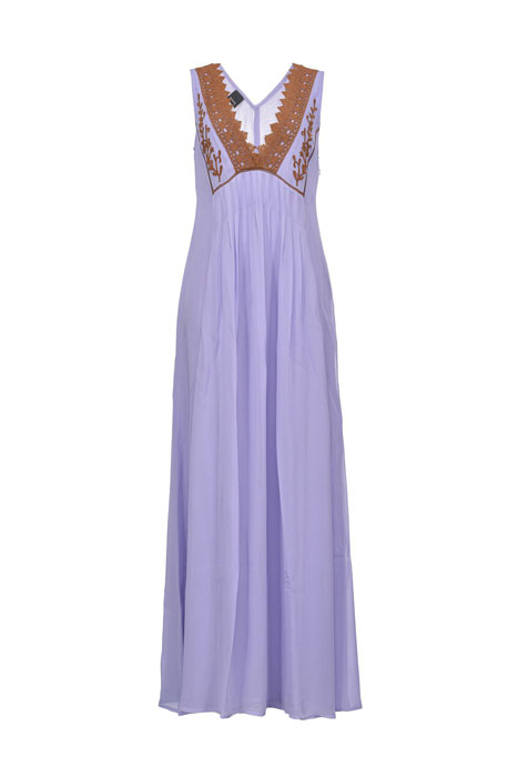 MALIARDO ABITO GEORGETTE RICAM LILAC/BURNT 6