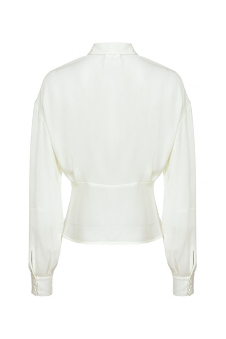 SINCERO CAMICIA CREPE DE CHINE WHITE + WHITE 2