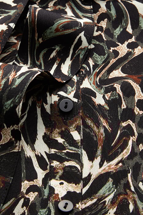 DRESS WOVEN LONG ON ANIMAL SWIRL ON FULL CREPE ALMOST BLACK 4