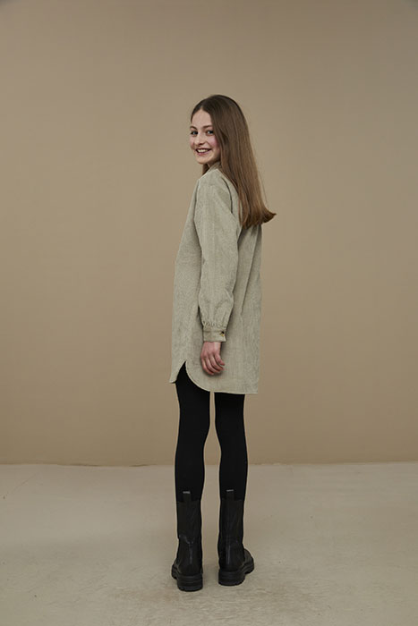 GIRLS RIB CORD DRESS SAND 3