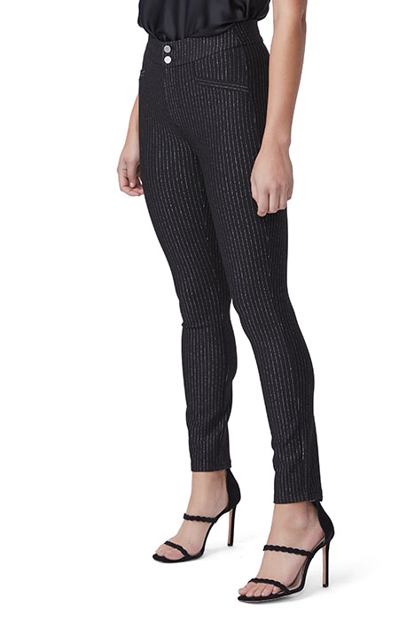 ARELLA PONTE PANT BLACK/SILVER LUREX PINSTRIPE 3
