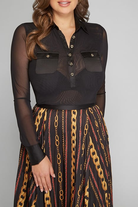 MARCIANO BY GUESS LILY MESH BODYSUIT JET BLACK 3