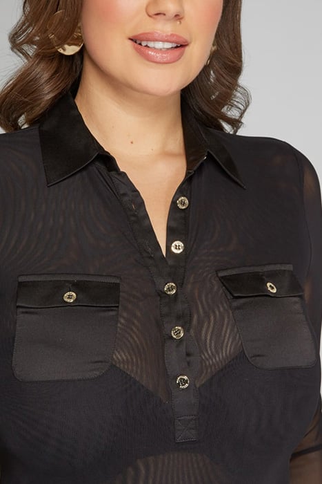 MARCIANO BY GUESS LILY MESH BODYSUIT JET BLACK 9