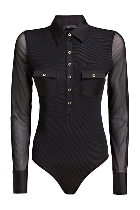 MARCIANO BY GUESS LILY MESH BODYSUIT JET BLACK 1