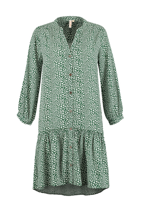 LADIES TUVALU DROP WAIST DRESS HUNTER GREEN 3
