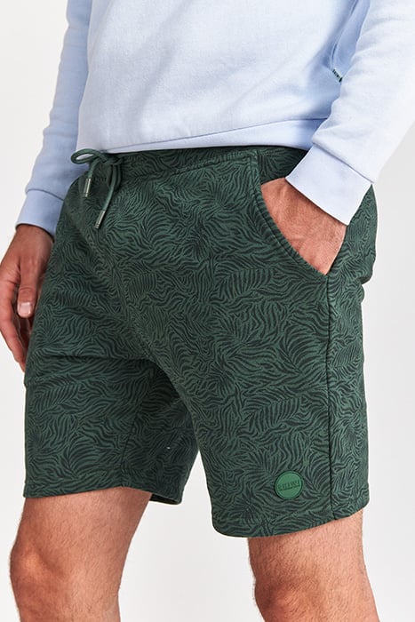 MEN SWEATSHORT GRAPHIC LEAVES CILANTRO GREEN 5