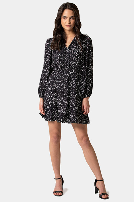LIZZIE PUSSYBOW SKATER DRESS CLUSTERED BLACK SPOT CLUSTERED 1