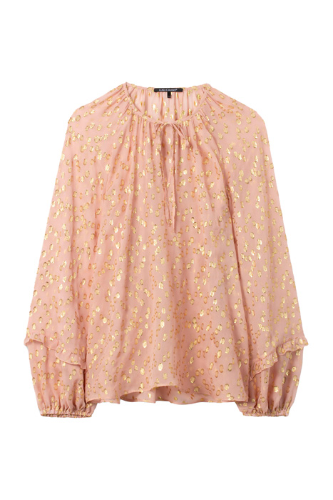 Blouse with dot design dusty pink / gold