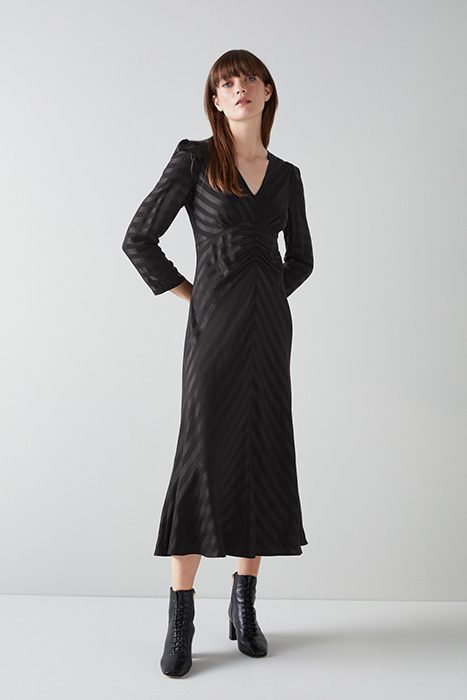 GABRIELLE MIDI DRESS BLACK 1