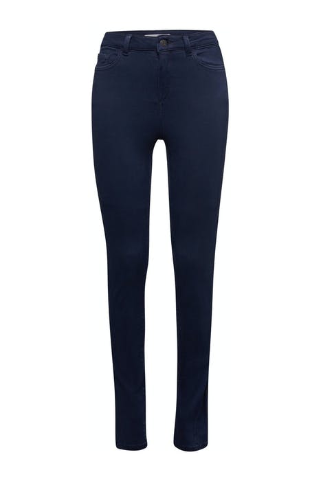 Soft high-waisted trousers with stretch navy