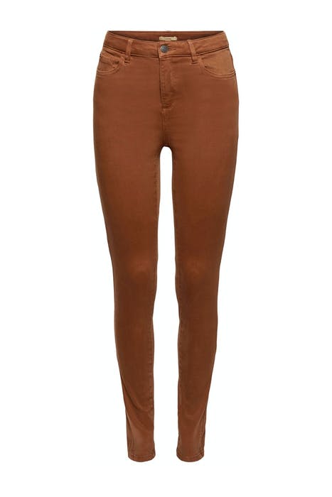 Soft high-waisted trousers with stretch toffee