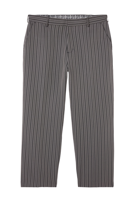 Stripe cropped mid-rise pants grey
