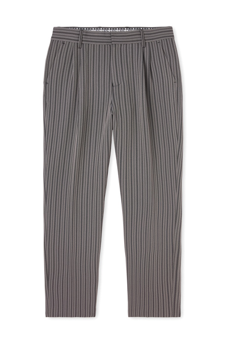 Stripe tapered pants grey