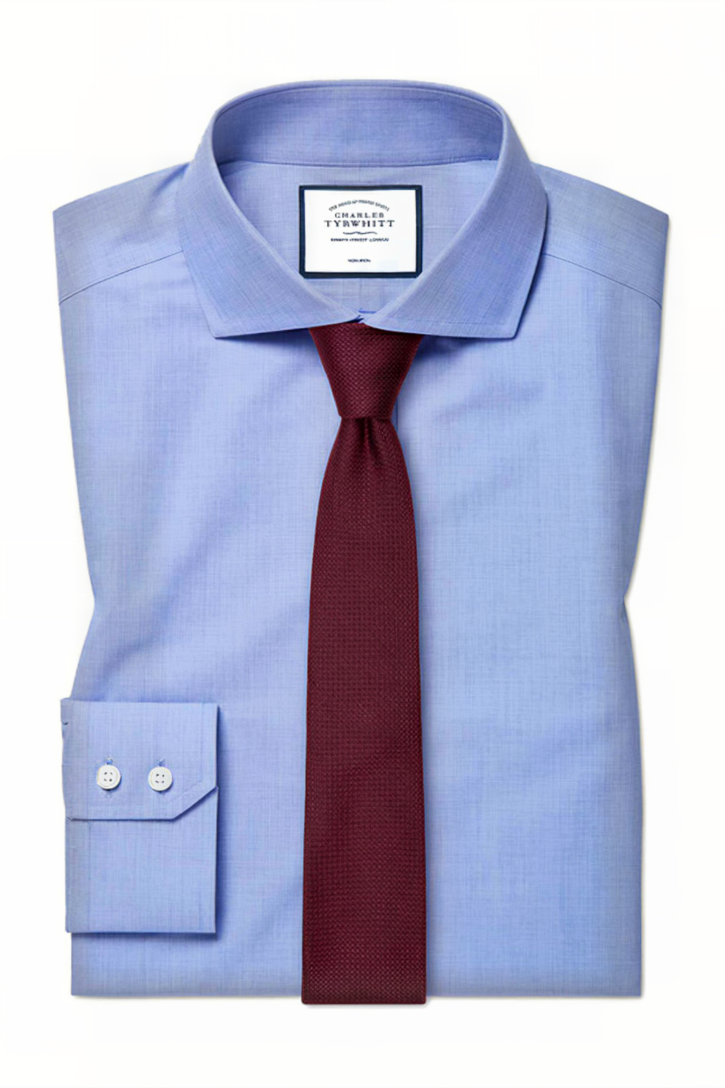 Charles Tyrwhitt Blue Extra Slim Fit Cutaway Collar Non-iron 4 Way Stretch Sh Maat: 14.5"-33"-Sing | Zakelijke Overhemden Outlet | Heren | Blauw