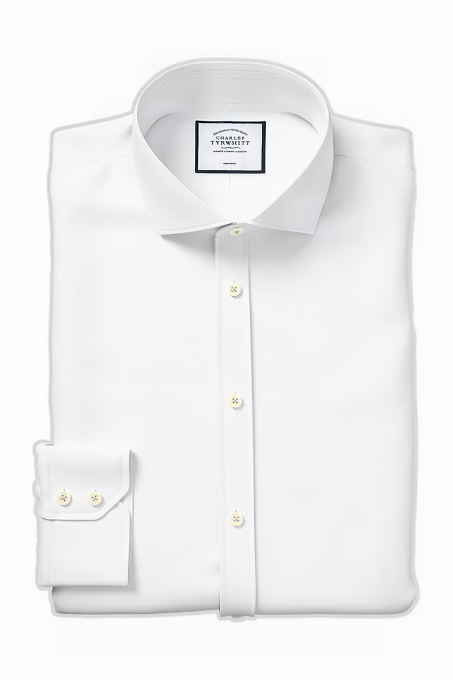 Charles Tyrwhitt Ssf White Cutaway Collar Non-iron 4 Way Stretch Shirt White Maat: 15.5"-32"-Sing | Zakelijke Overhemden Outlet | Heren | Wit