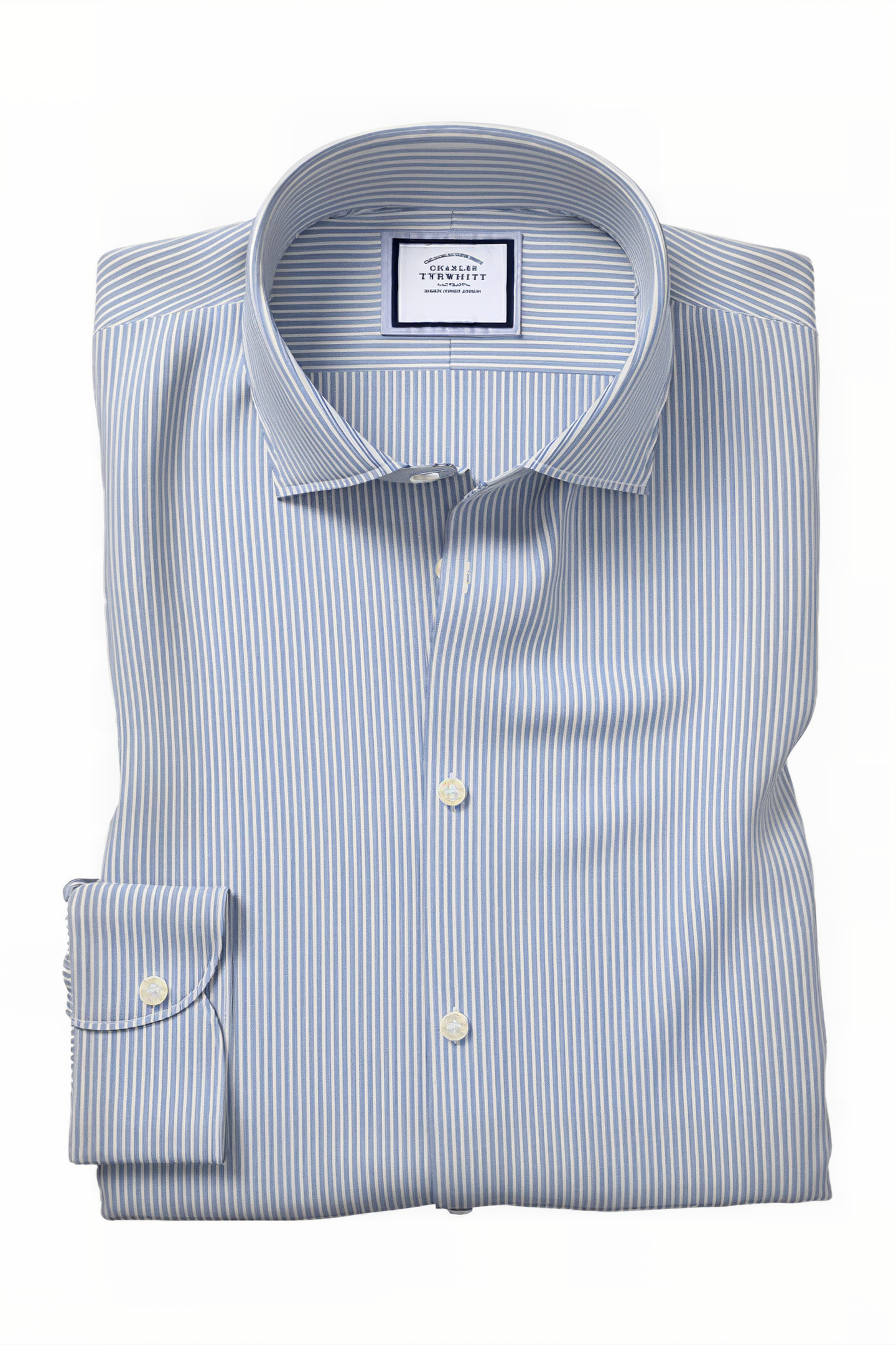Charles Tyrwhitt Blue Extra Slim Fit Business Casual Collar Softly Smart Shir Maat: 14.5"-32"-Sing | Casual Overhemden Outlet | Heren | Wit