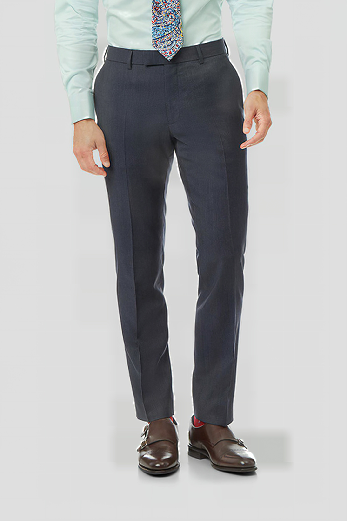 Charles Tyrwhitt Airforce Blue Slim Fit Natural Stretch Italian Stripe Suit T Maat: W32L30 | Kostuumbroeken Outlet | Heren | Blauw