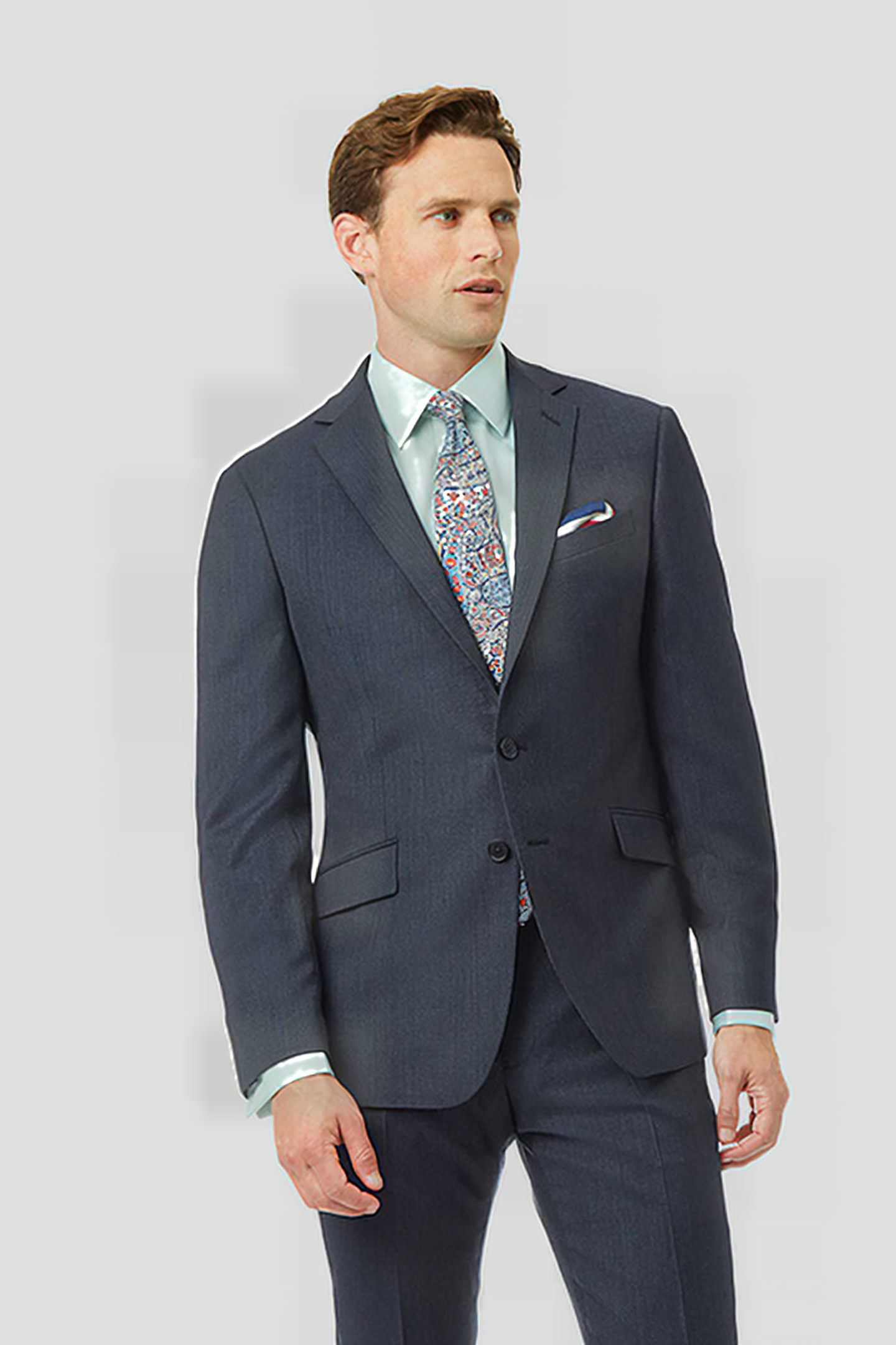 Charles Tyrwhitt Airforce Blue Extra Slim Fit Natural Stretch Italian Stripe  Maat: 34R | Colberts Outlet | Heren | Blauw