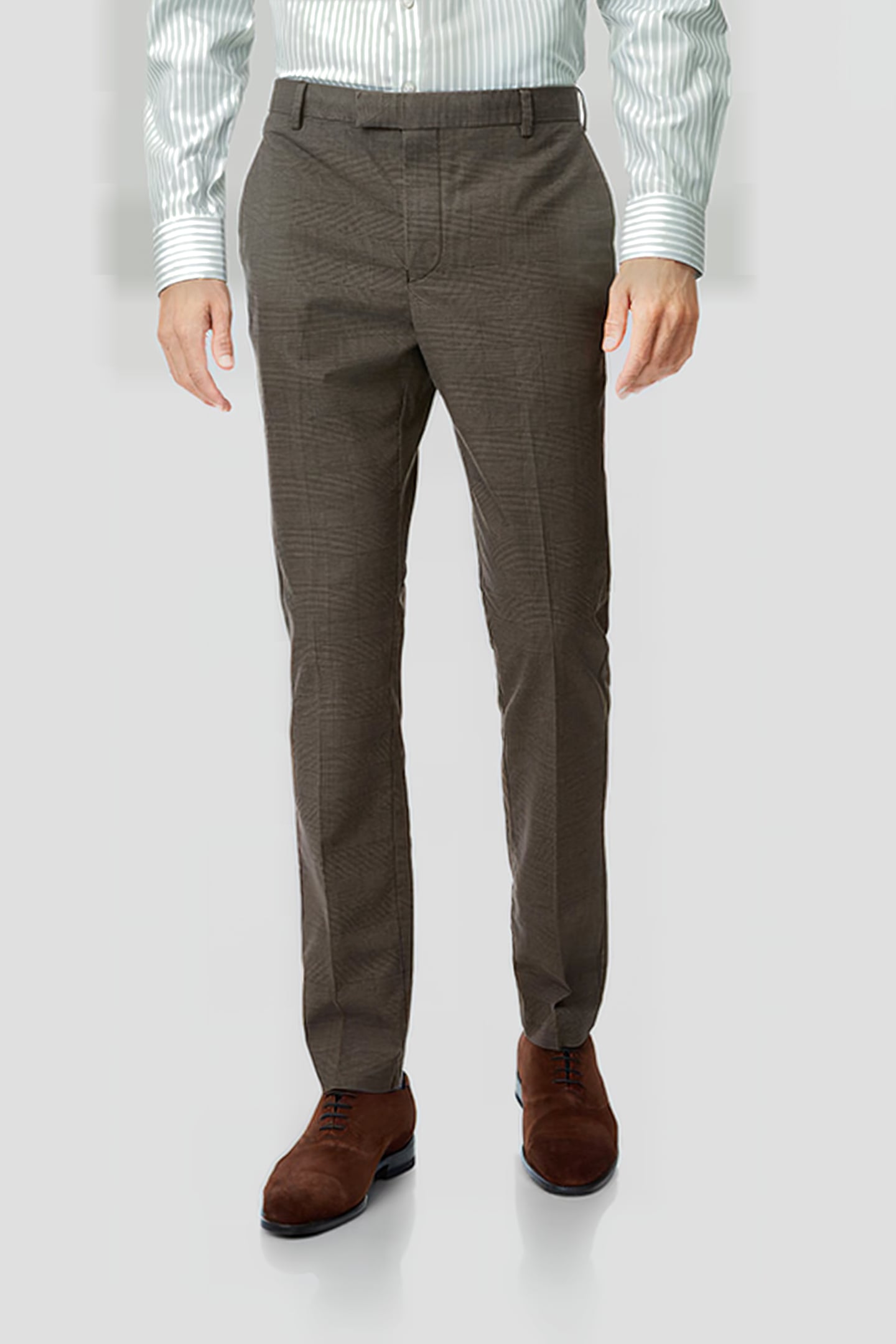 Charles Tyrwhitt Brown Extra Slim Fit Cotton Linen Stretch Trousers Brown Maat: W30L32 | Tailored Broeken Outlet | Heren | Bruin