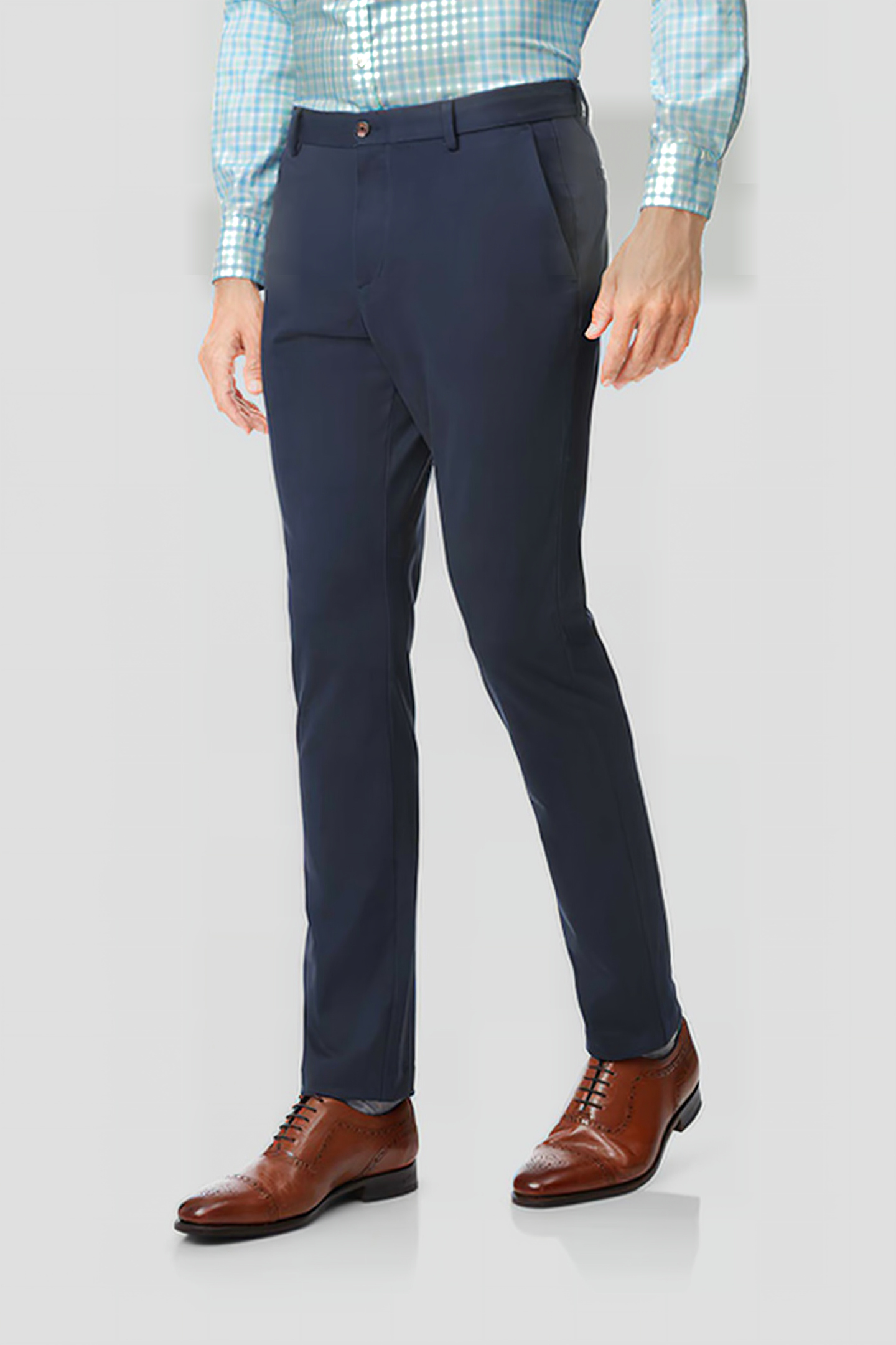 Charles Tyrwhitt Blue Extra Slim Fit Travel Trousers Blue Maat: W30L34 | Tailored Broeken Outlet | Heren | Blauw