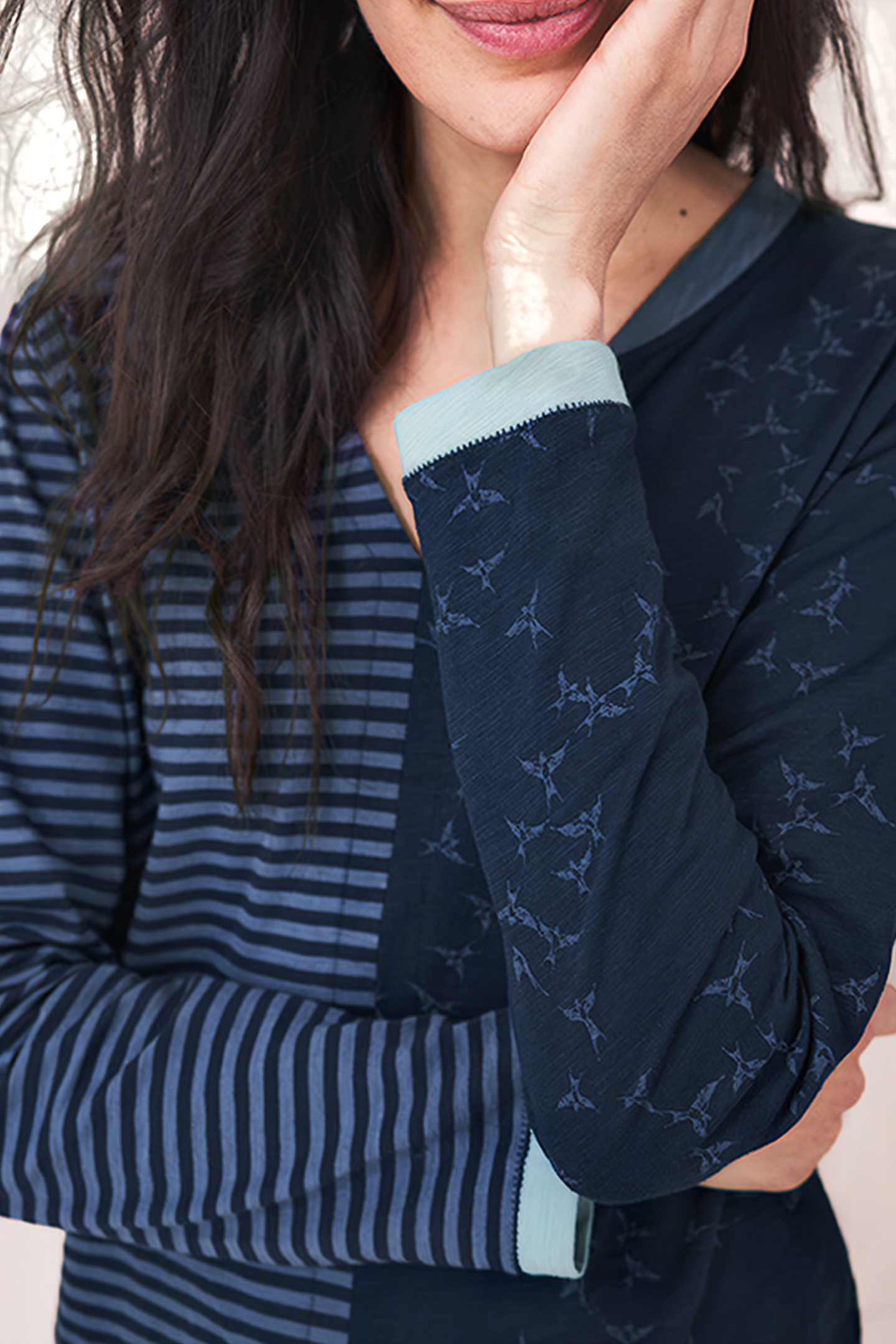 LS NELLY PRINT MIX TEE NAVY MULTI 3