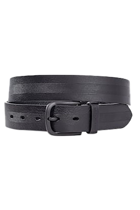 Black striped leather belt size 85