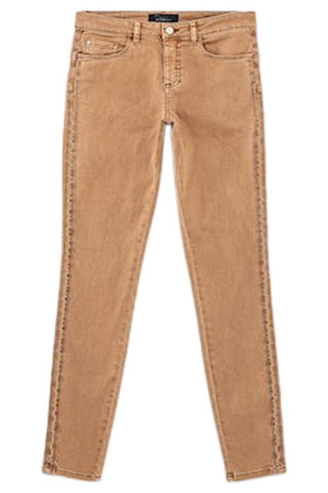 Low waist camel organic cotton slim jeans