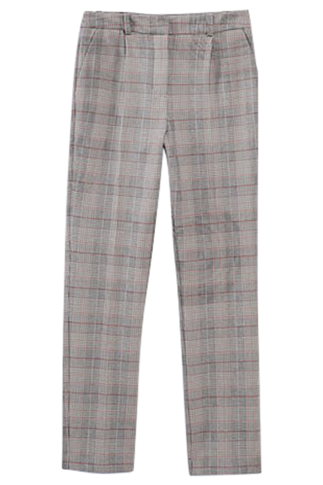 Checked semi-elasticated 7/8 tapered trousers