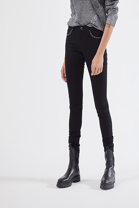 Black mid-high waist sculpt-up slim jeans