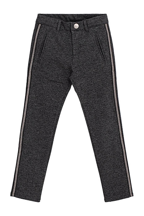 Girls’ grey marl milano knit trousers with side...