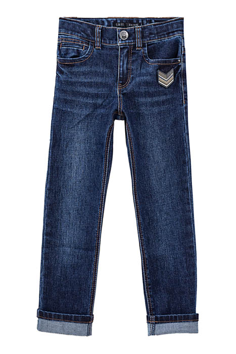 Boys’ vintage blue organic slim jeans with...