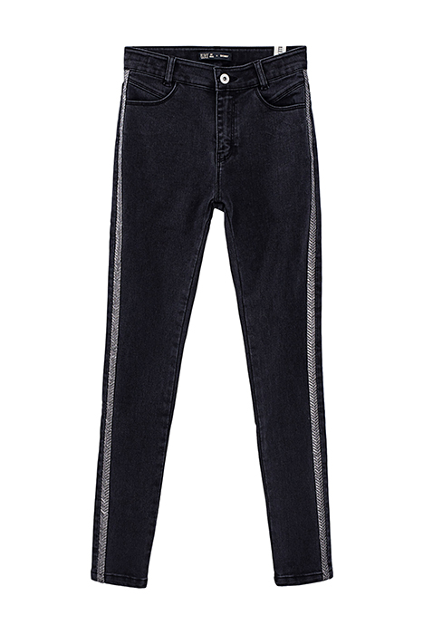 Girls’ black worn-out skinny jeans +...