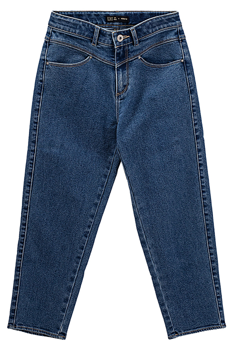 Girls' medium blue high-waist mom jeans