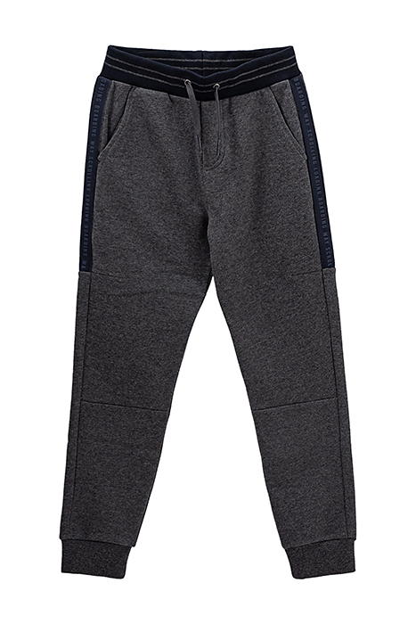 Boys’ charcoal grey marl joggers with side...