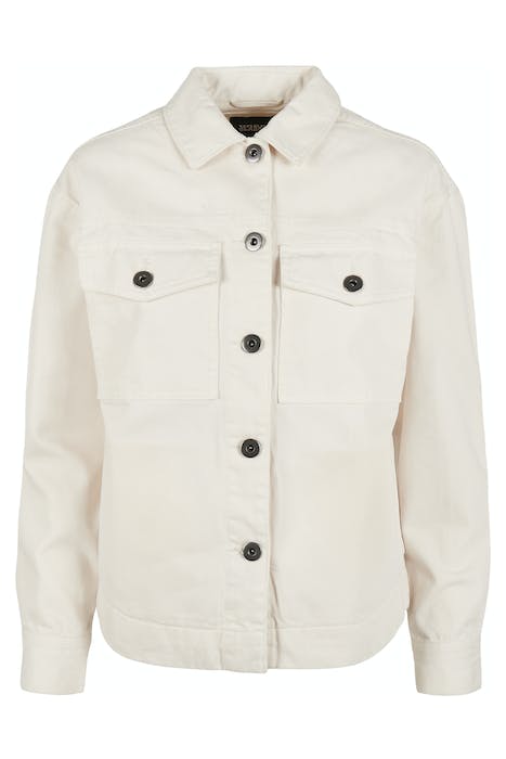 Ladies oversized shirt jacket whitesand