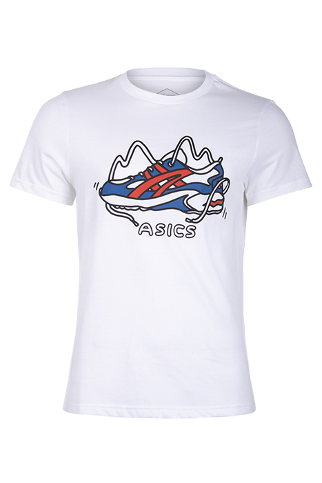 Shoe tee graphic brilliant white/fiery red/lake...