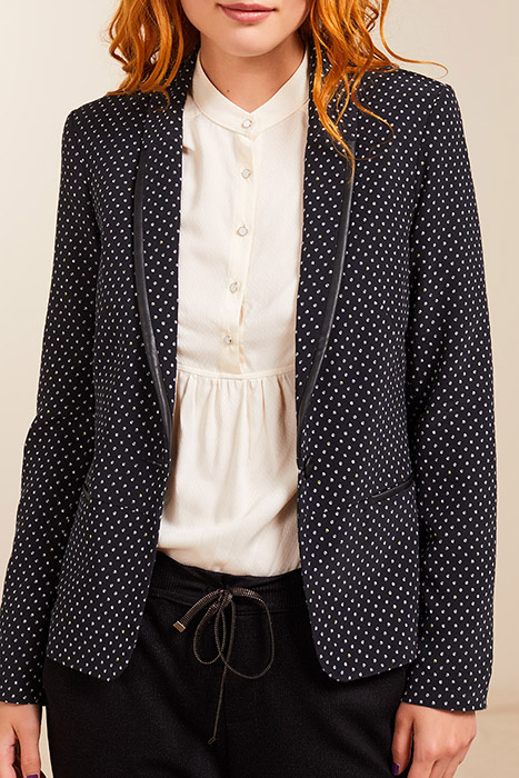 Vinny - black suit jacket with polka dot print
