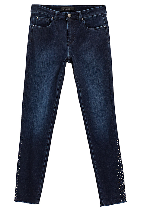 Blue sculpt-up fit low-waist slim jeans