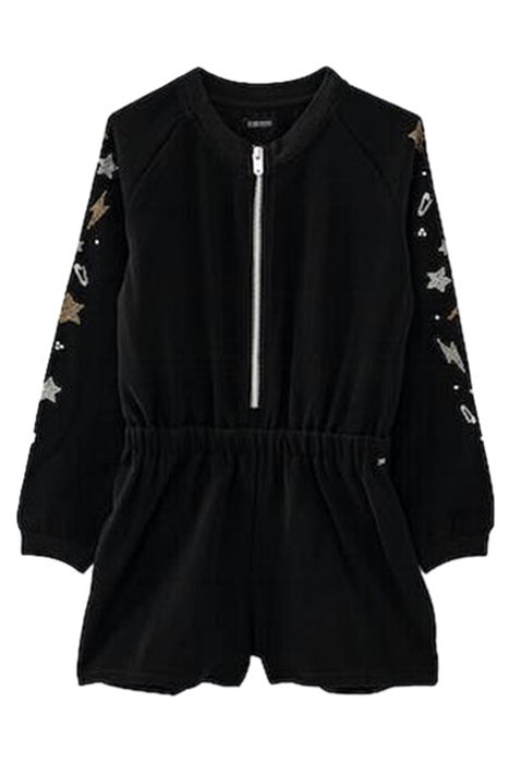 Girls’ black playsuit with decorated sleeves