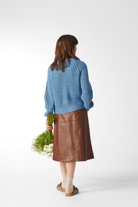 SKIRT FAKE LEATHER CHOCOLATE BROWN 3