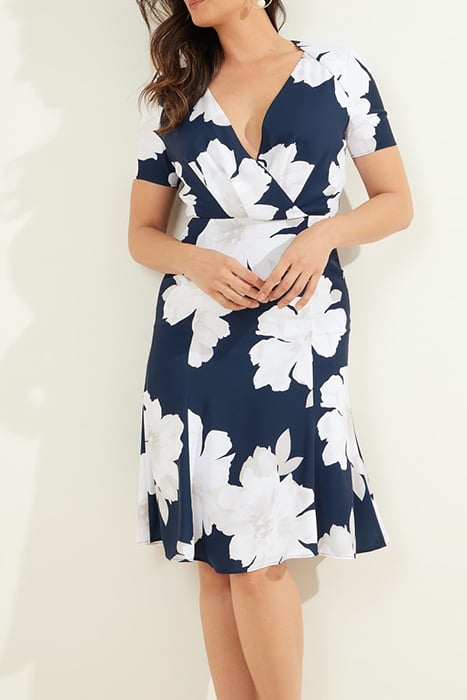 MICKY SOLID DRESS FALLING FLORAL 1
