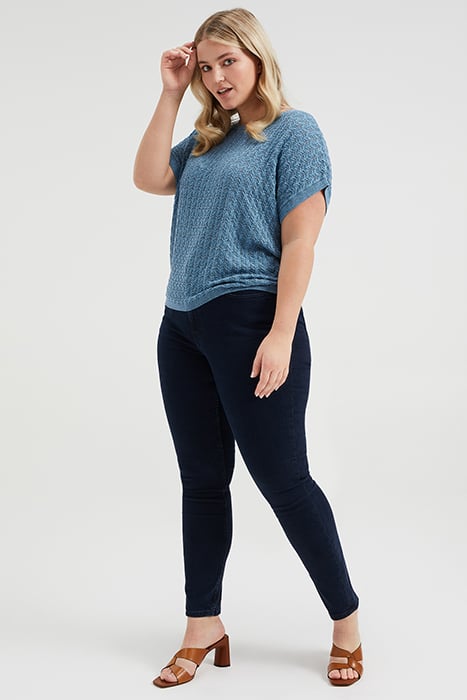 DAMES HIGH RISE SKINNY JEANS MET STRETCH - CURVE DARK BLUE 4