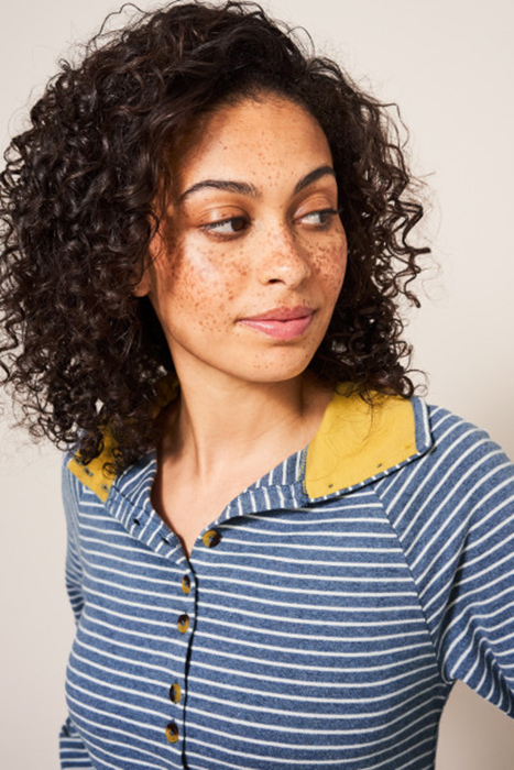 BILLY BUTTON THROUGH ROLL NECK BLUE MLT 4