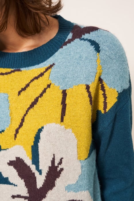 BELONGING FLORAL JUMPER TEAL MULTI 4